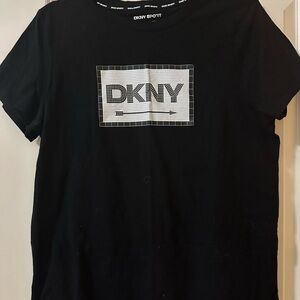 DKNY Sport Black T-Shirt with White Logo